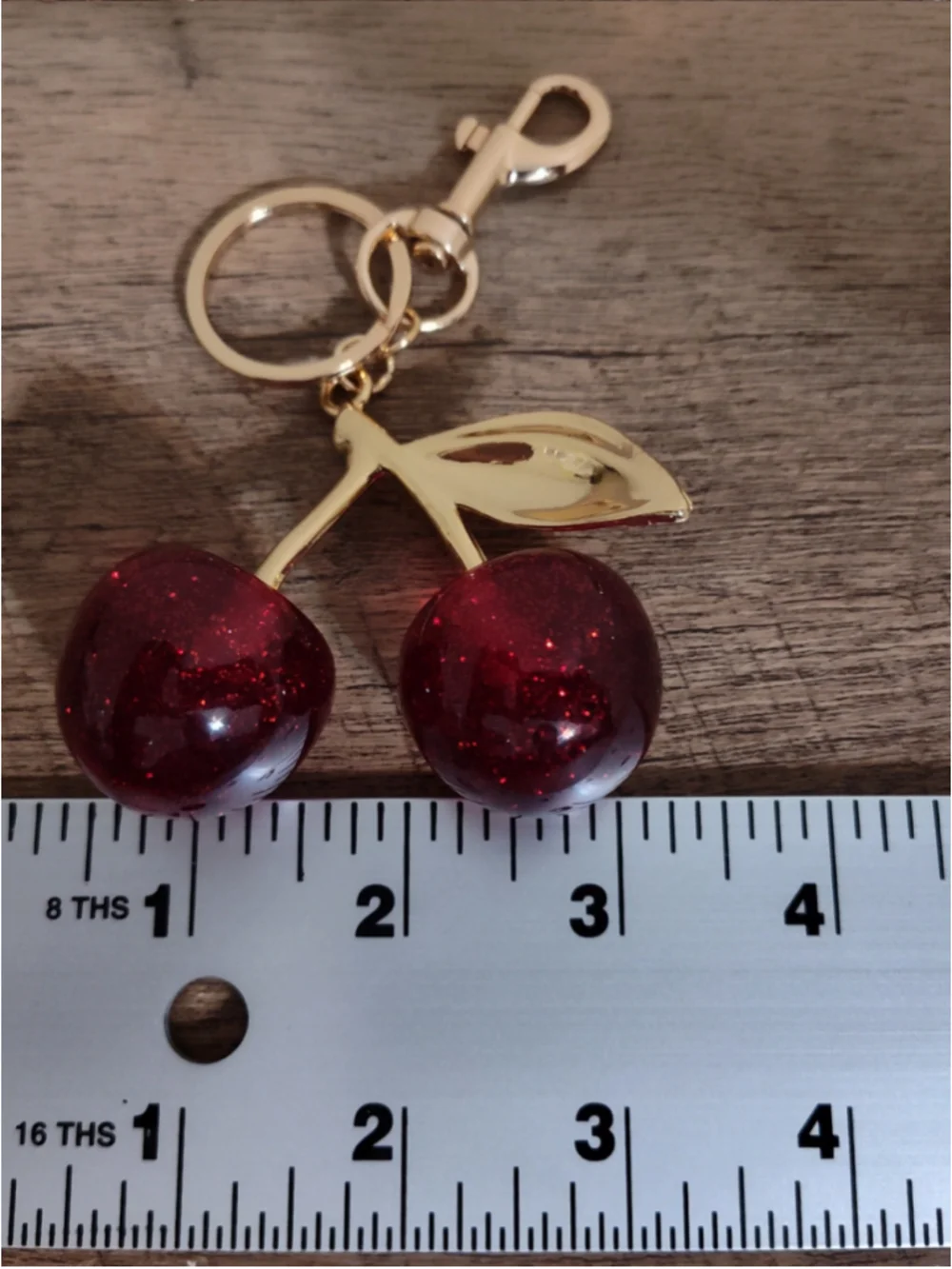 Women's Unbranded Cherry Keychain One Size Red Gold